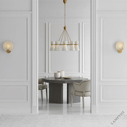 Round Alabaster Modern Living Room Sconce