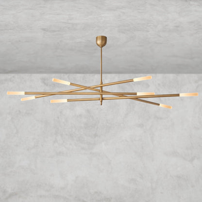 65" / Brass Rousseau 8-Light Mobile Etched Rod Chandelier 65", 80"