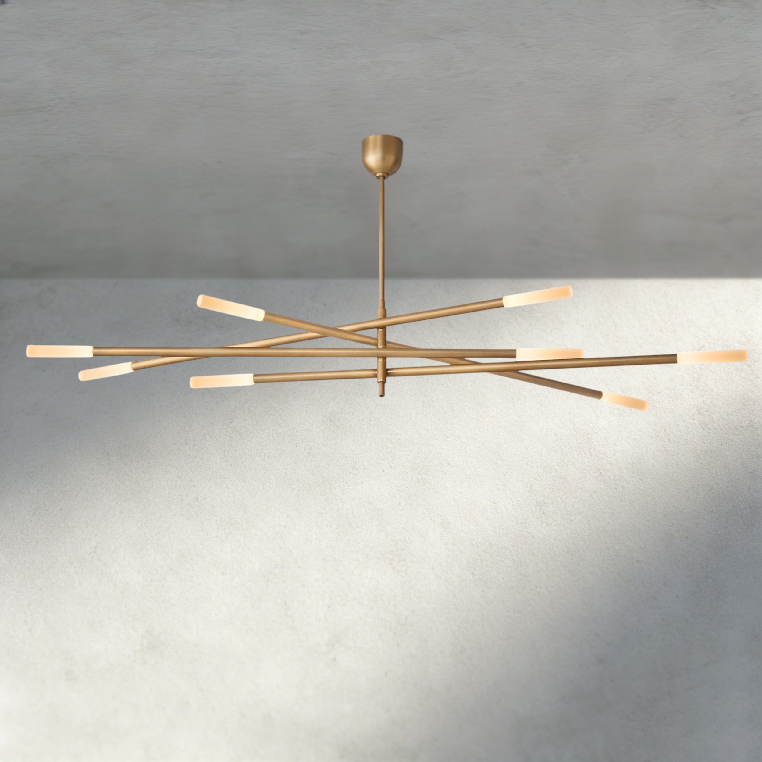 65" / Brass Rousseau 8-Light Mobile Etched Rod Chandelier 65", 80"