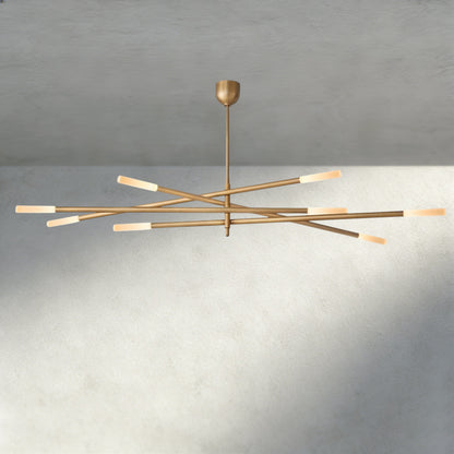 65" / Brass Rousseau 8-Light Mobile Etched Rod Chandelier 65", 80"
