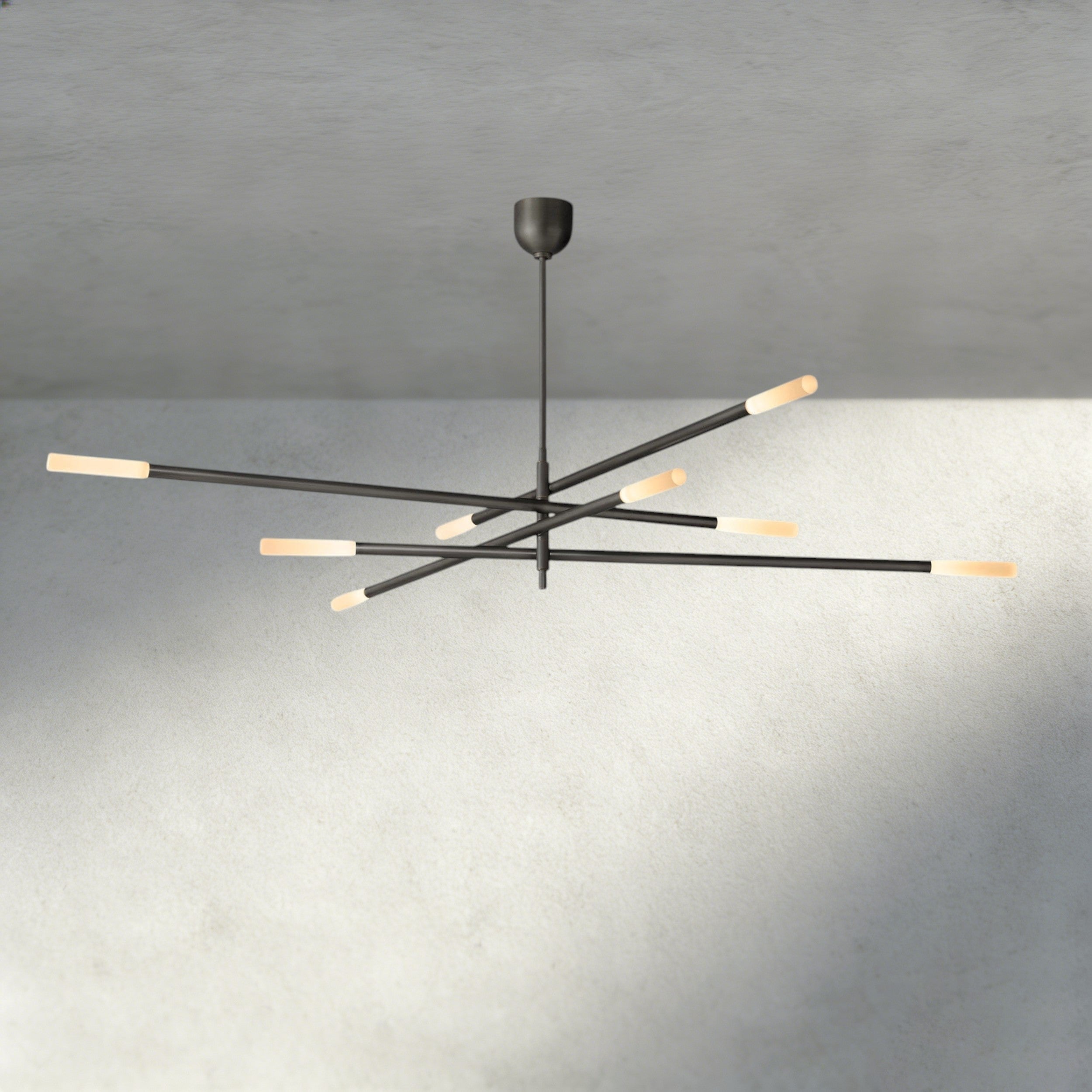 80" / Bronze Rousseau 8-Light Mobile Etched Rod Chandelier 65", 80"