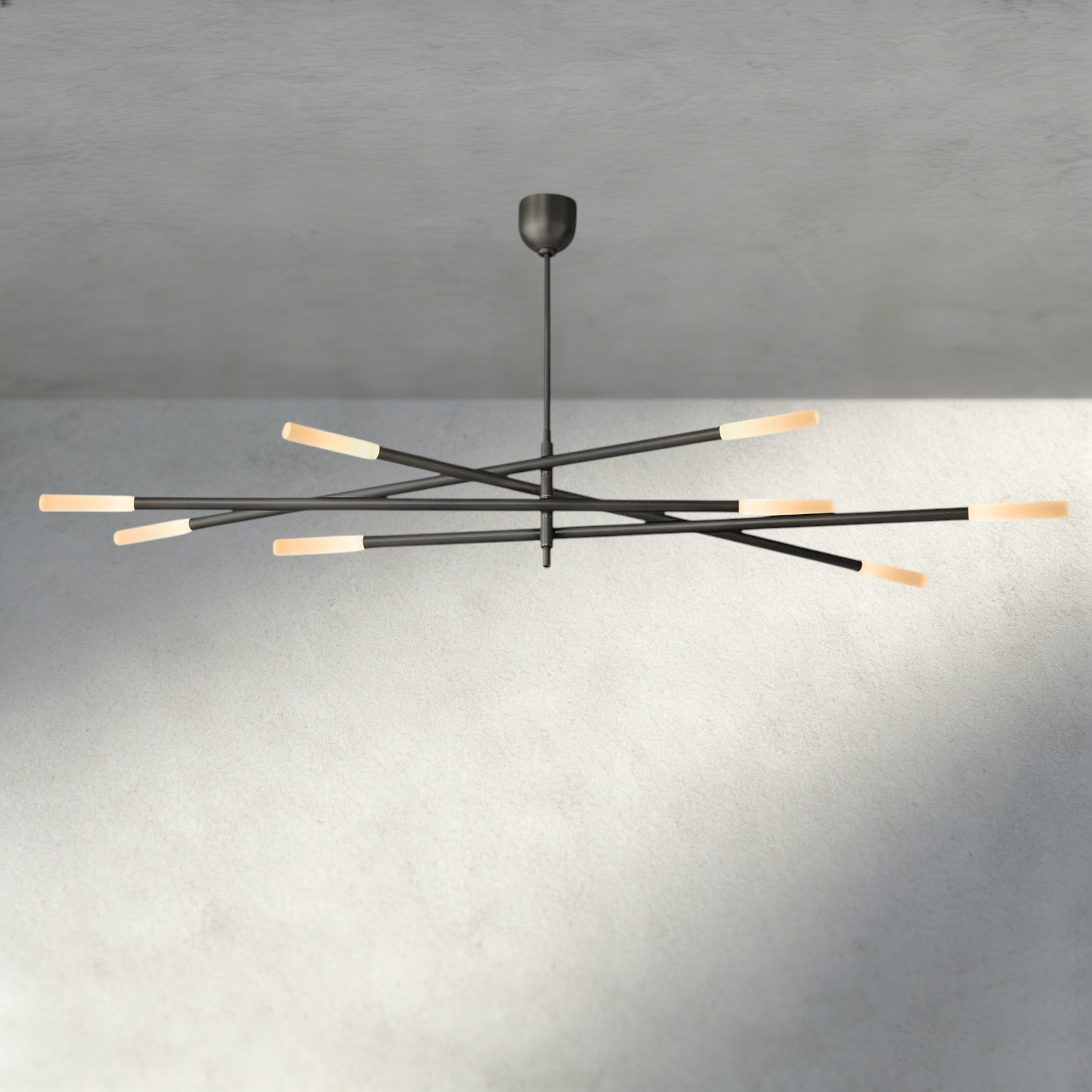 65" / Bronze Rousseau 8-Light Mobile Etched Rod Chandelier 65", 80"