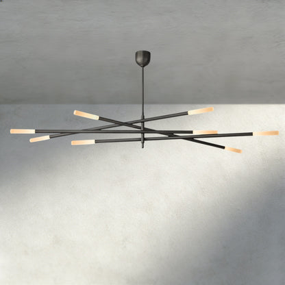 65" / Bronze Rousseau 8-Light Mobile Etched Rod Chandelier 65", 80"