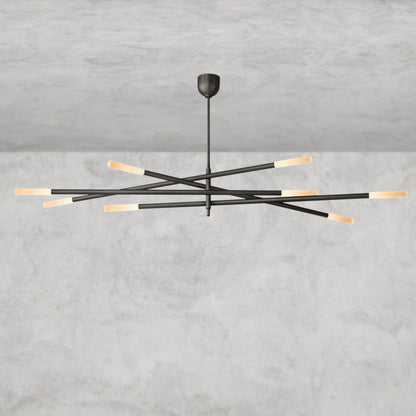 65" / Bronze Rousseau 8-Light Mobile Etched Rod Chandelier 65", 80"