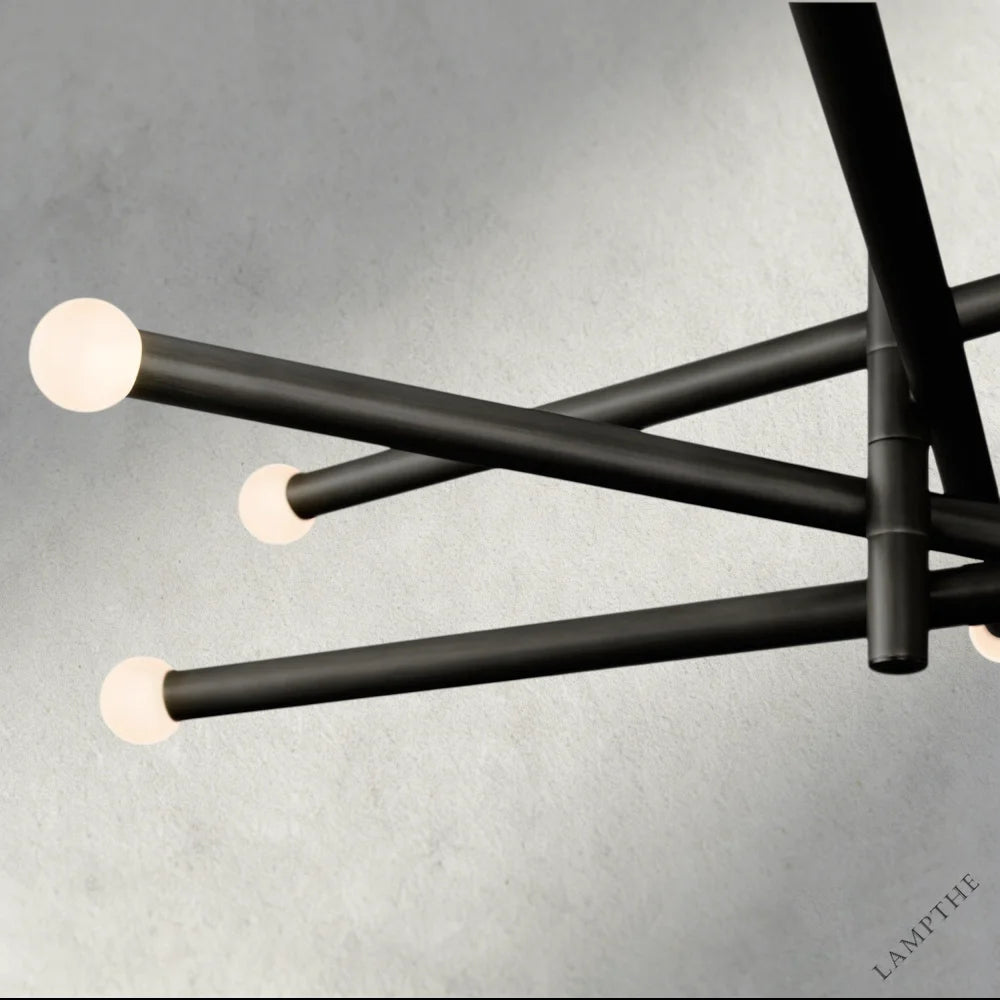 Rousseau 8-Light Mobile Etched Rod Chandelier 65", 80"