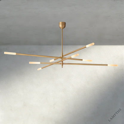 80" / Brass Rousseau 8-Light Mobile Etched Rod Chandelier 65", 80"