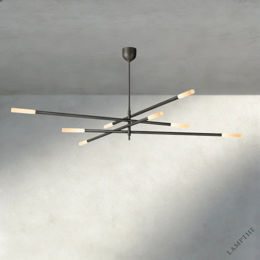 80" / Bronze Rousseau 8-Light Mobile Etched Rod Chandelier 65", 80"
