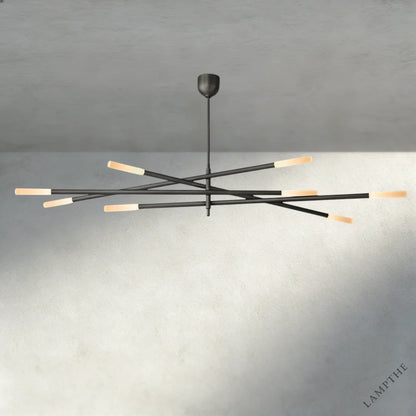 65" / Bronze Rousseau 8-Light Mobile Etched Rod Chandelier 65", 80"