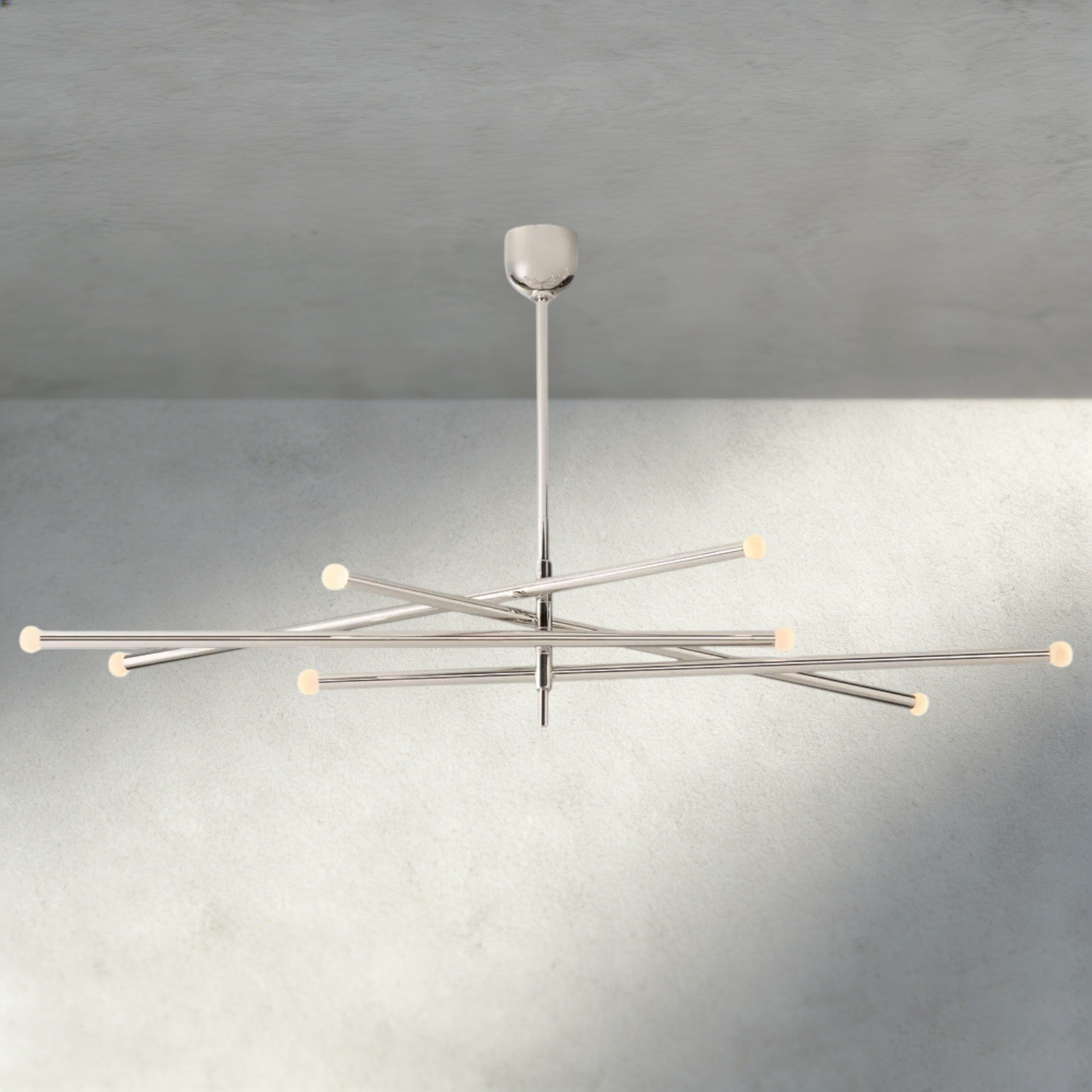 53" / Nickle ROUSSEAU 8-LIGHT MOBILE ORB CHANDELIER 53", 68"