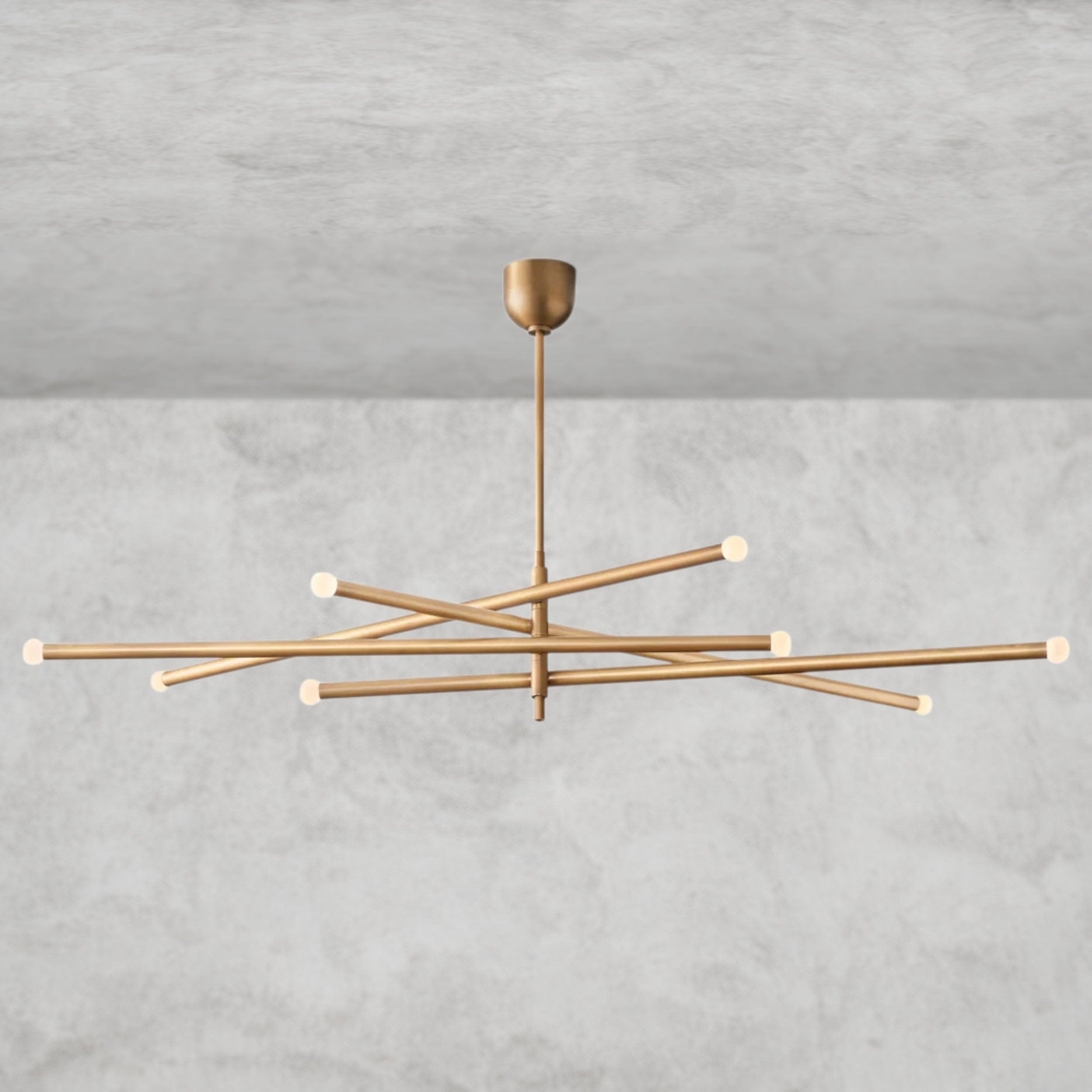 53" / Brass ROUSSEAU 8-LIGHT MOBILE ORB CHANDELIER 53", 68"