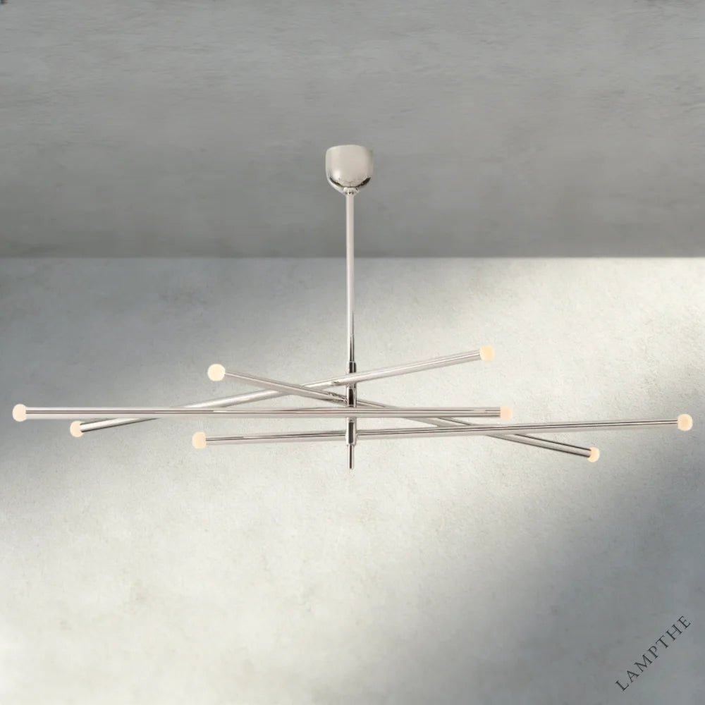 53" / Nickle ROUSSEAU 8-LIGHT MOBILE ORB CHANDELIER 53", 68"