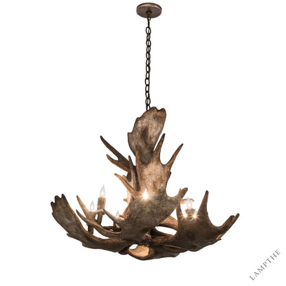 Rustic Lodge 10 - Light Chandelier 33"W
