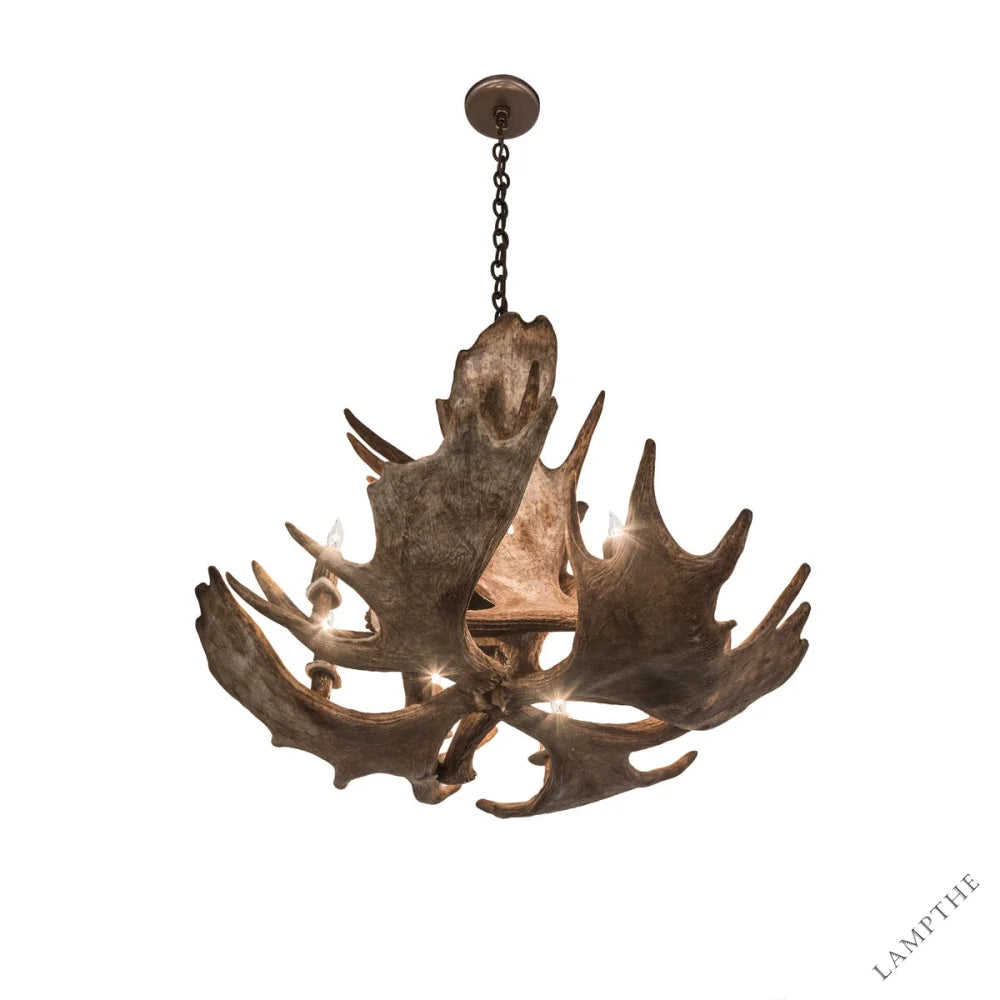 Rustic Lodge 10 - Light Chandelier 33"W