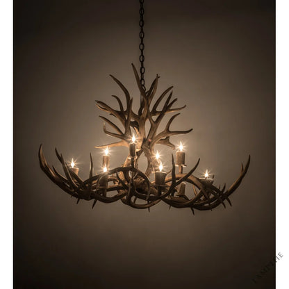 Rustic Lodge 10 - Light Chandelier 45"W