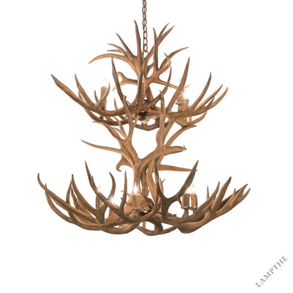 Rustic Lodge 12 - Light Chandelier 42"W