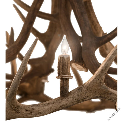 Rustic Lodge 12 - Light Chandelier 56"W