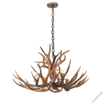 Rustic Lodge 4 - Light Chandelier 33"W