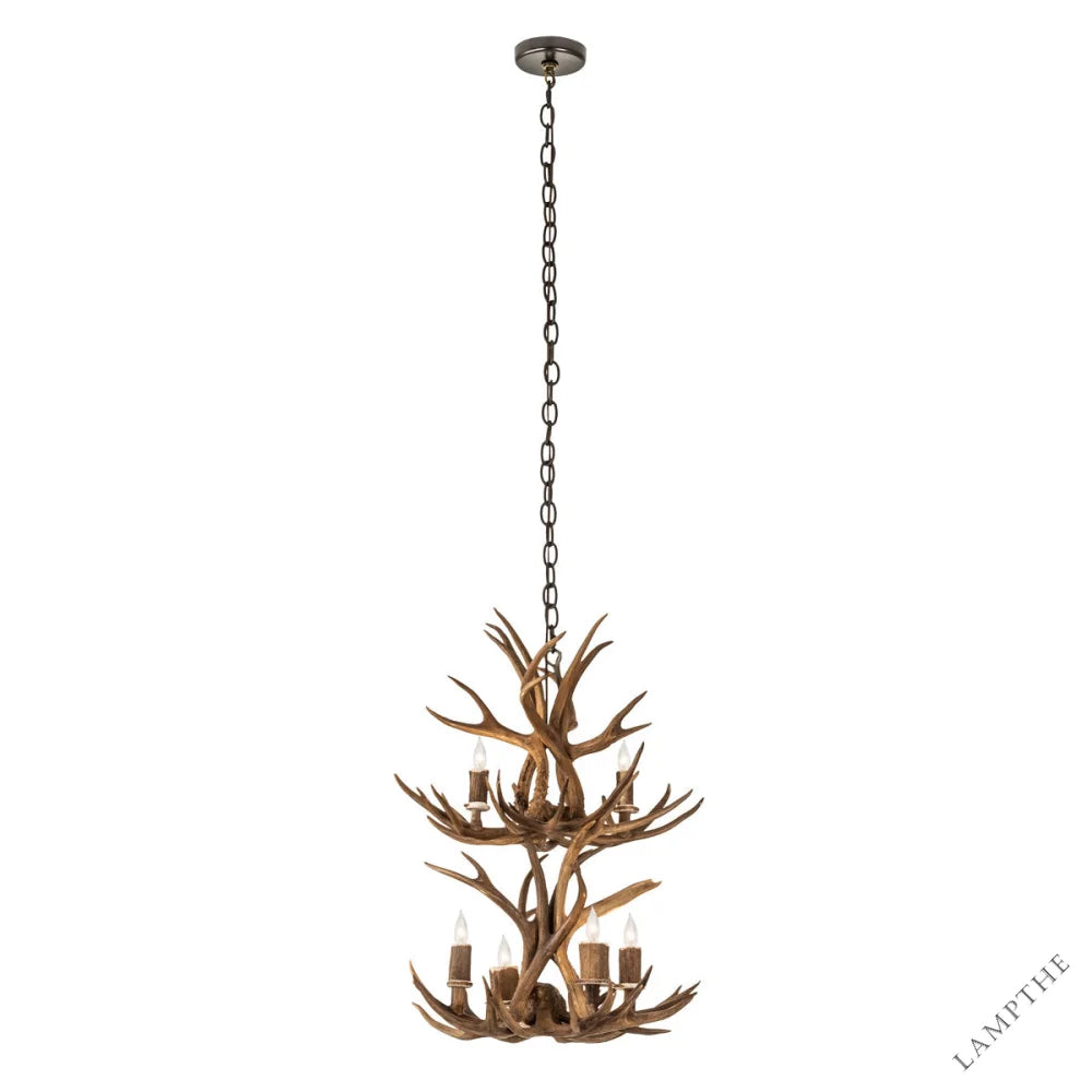 Rustic Lodge 6 - Light Chandelier 20"W