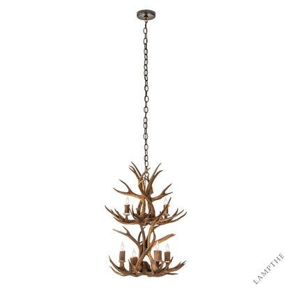 Rustic Lodge 6 - Light Chandelier 20"W