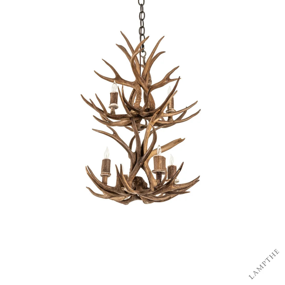 Rustic Lodge 6 - Light Chandelier 20"W