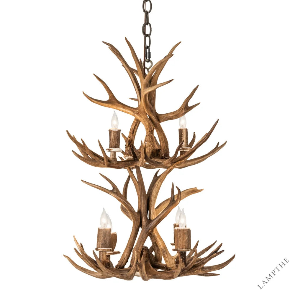 Rustic Lodge 6 - Light Chandelier 20"W
