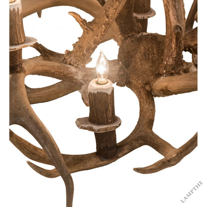 Rustic Lodge 8 - Light Chandelier 28"W
