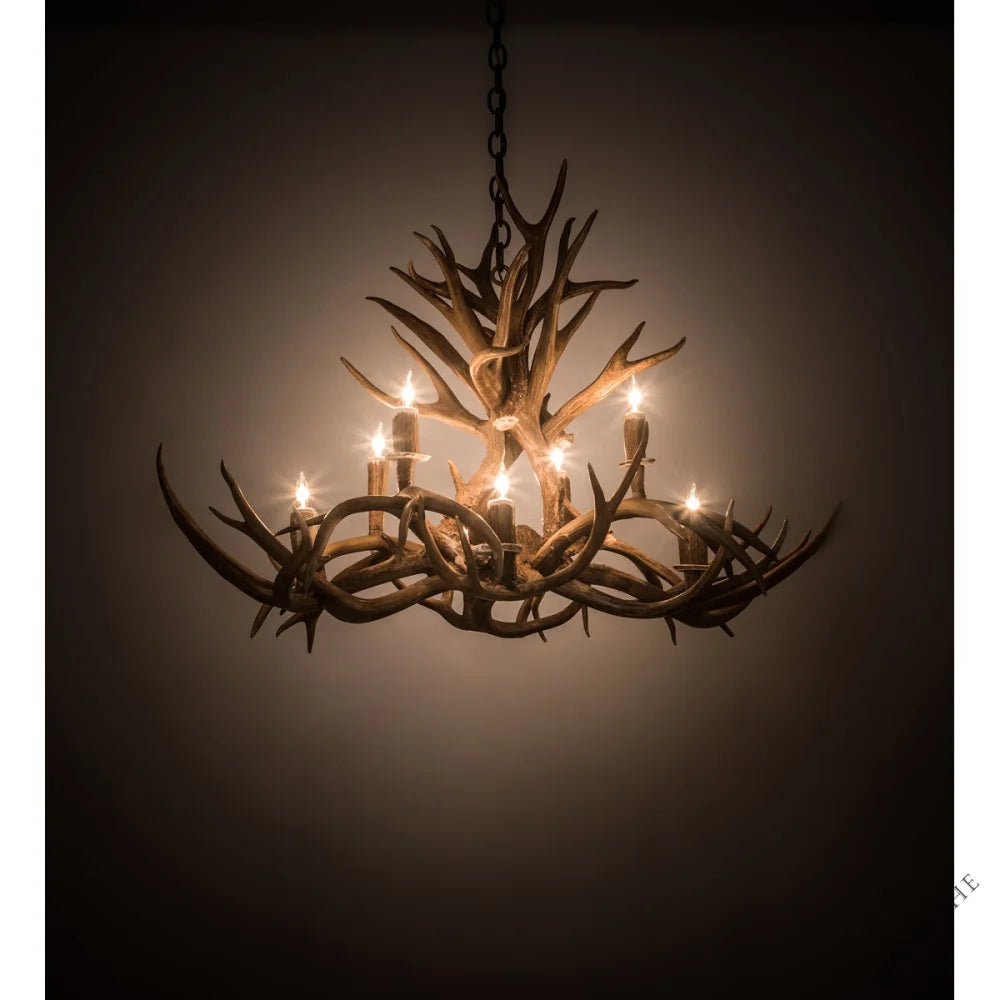 Rustic Lodge 8 - Light Chandelier 28"W