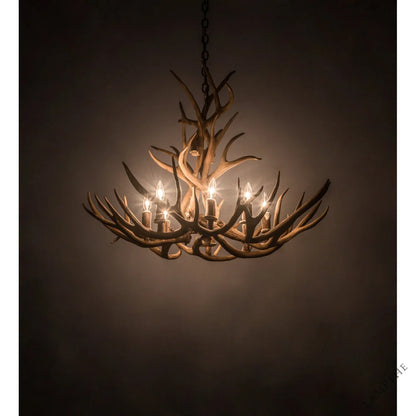 Rustic Lodge 8 - Light Chandelier 32"W