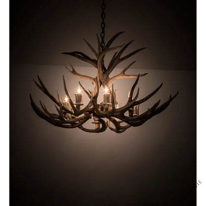 Rustic Lodge 8 - Light Chandelier 38"W