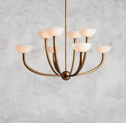 42" / Brass Saguaro Alabaster Chandelier 22", 42"