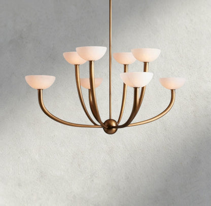 42" / Brass Saguaro Alabaster Chandelier 22", 42"