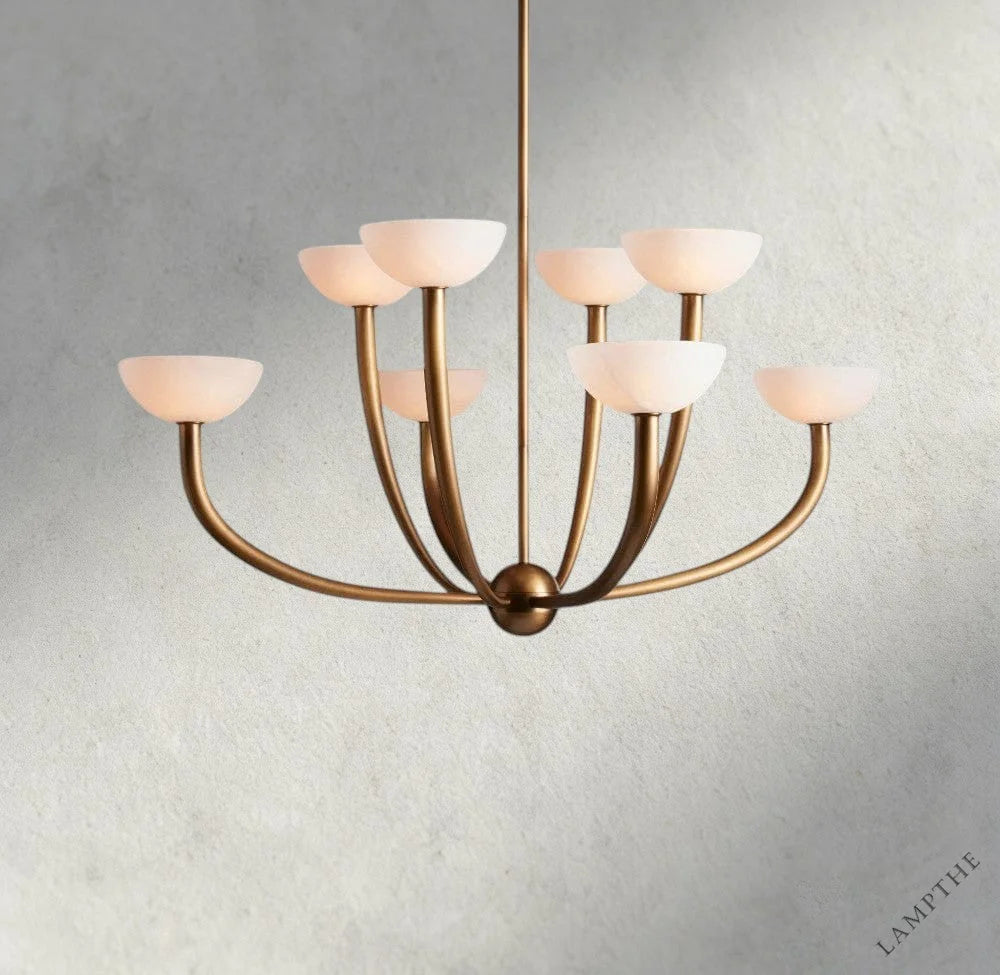 42" / Brass Saguaro Alabaster Chandelier 22", 42"