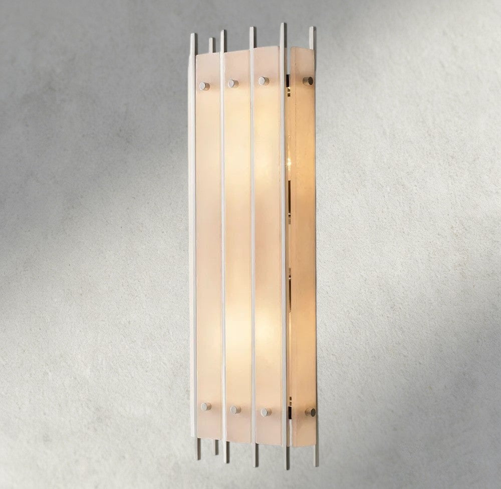 Nickle San Marco Alabaster Grand Rectangular Sconce