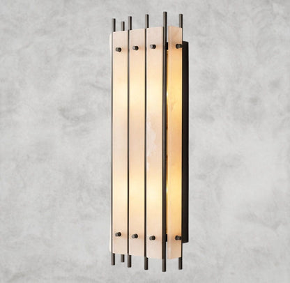 Bronze San Marco Alabaster Grand Rectangular Sconce