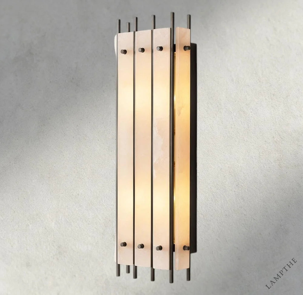 Bronze San Marco Alabaster Grand Rectangular Sconce