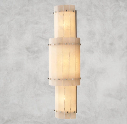 Nickle San Marco Alabaster Grand Round Sconce