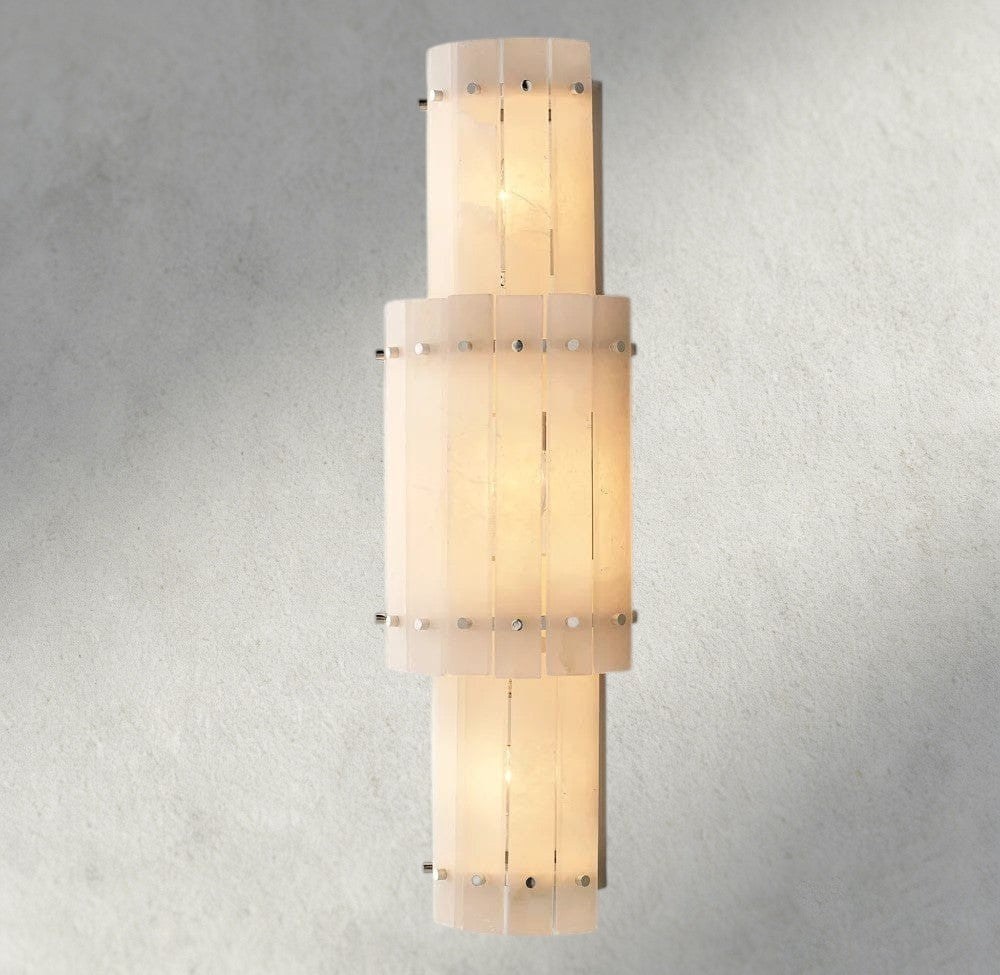 Nickle San Marco Alabaster Grand Round Sconce