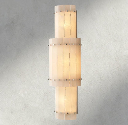 Nickle San Marco Alabaster Grand Round Sconce