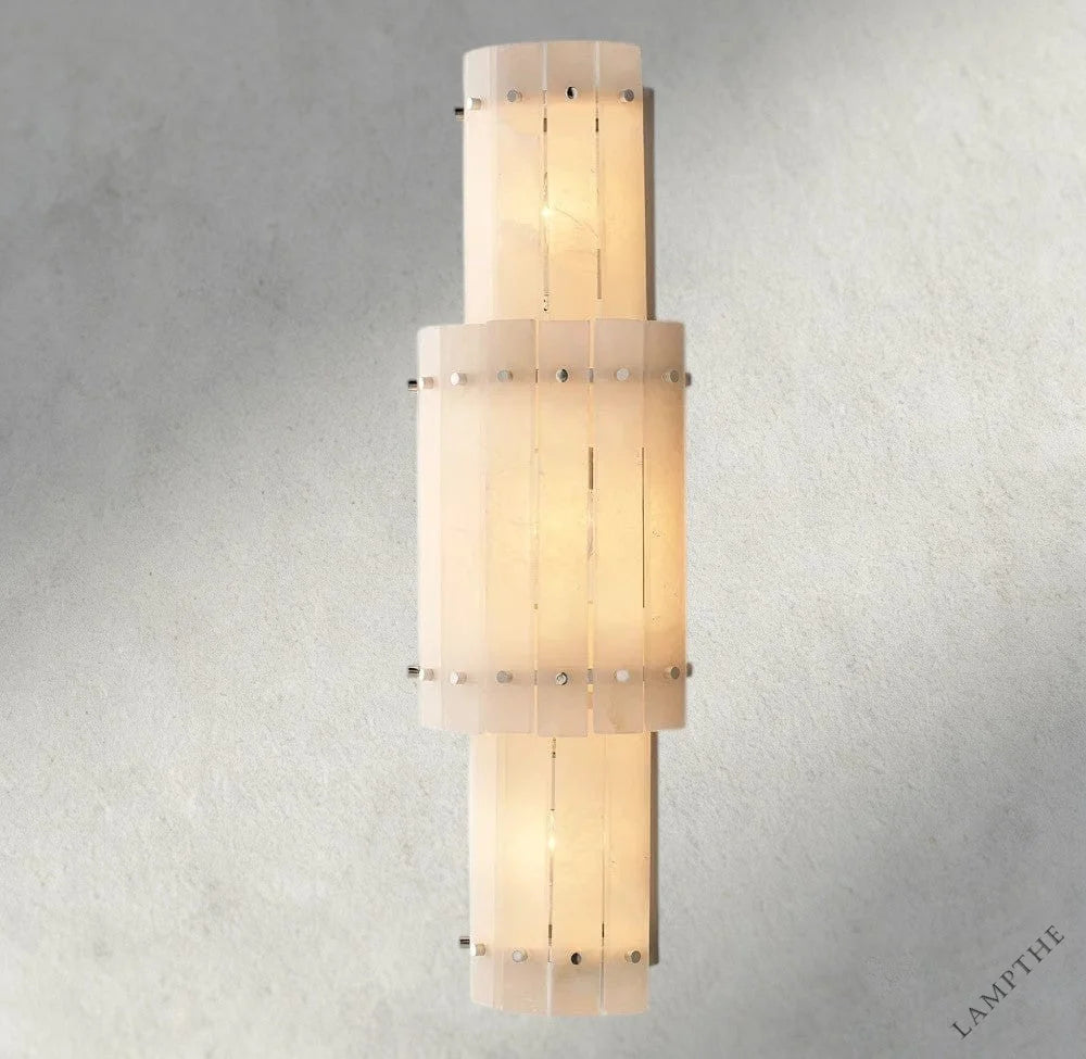 Nickle San Marco Alabaster Grand Round Sconce