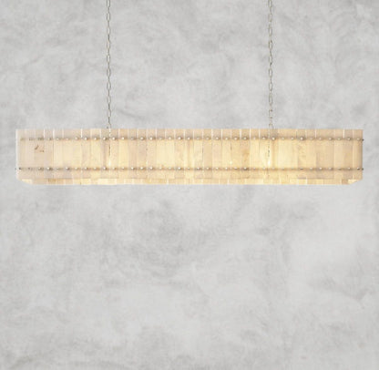 72" / Nickle San Marco Alabaster Linear Chandelier 54", 72"