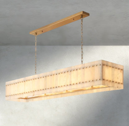 San Marco Alabaster Linear Chandelier 54", 72"