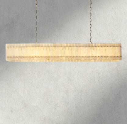 72" / Brass San Marco Alabaster Linear Chandelier 54", 72"