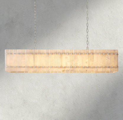 54" / Nickle San Marco Alabaster Linear Chandelier 54", 72"