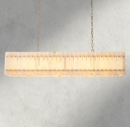 54" / Brass San Marco Alabaster Linear Chandelier 54", 72"