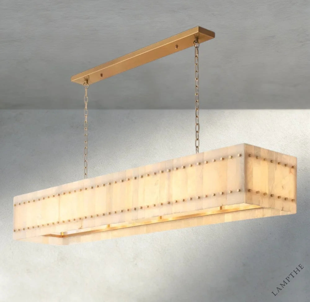 San Marco Alabaster Linear Chandelier 54", 72"