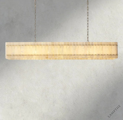 72" / Brass San Marco Alabaster Linear Chandelier 54", 72"