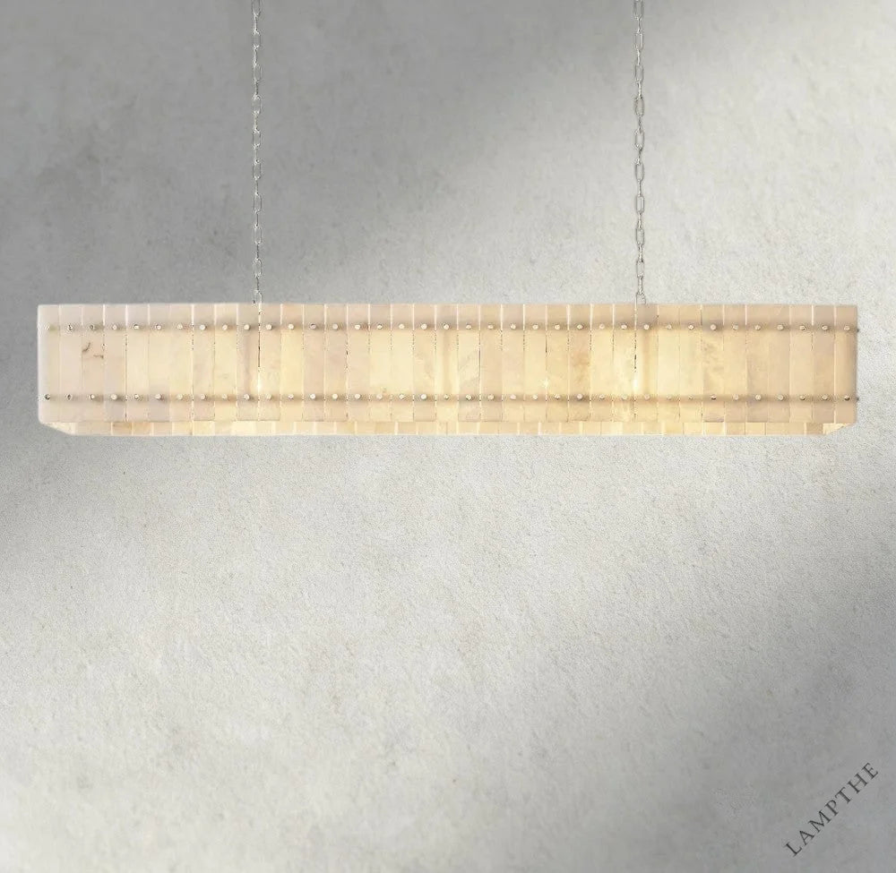 72" / Nickle San Marco Alabaster Linear Chandelier 54", 72"