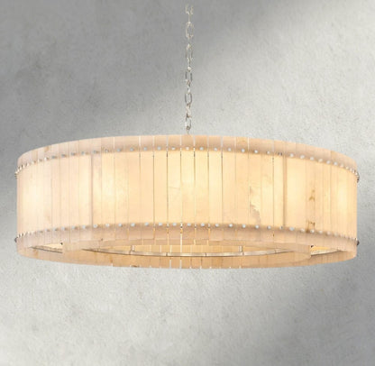 60" / Nickle San Marco Alabaster Round Chandelier 22", 37", 48", 60"