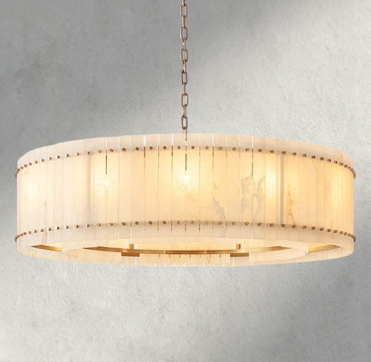 60" / Brass San Marco Alabaster Round Chandelier 22", 37", 48", 60"