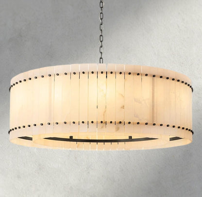 48" / Bronze San Marco Alabaster Round Chandelier 22", 37", 48", 60"